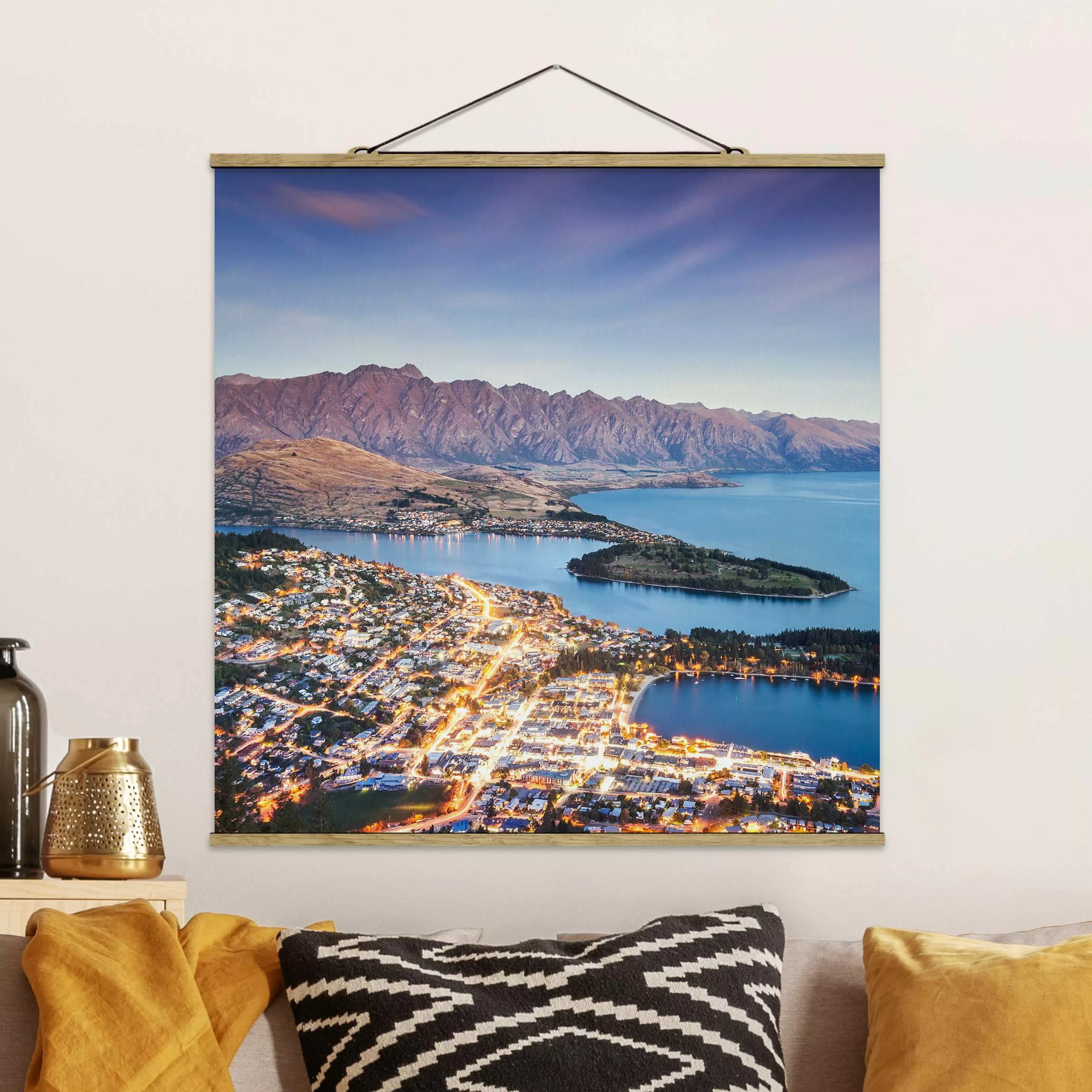 Stoffbild mit Posterleisten Zwischen Meer und Bergen günstig online kaufen