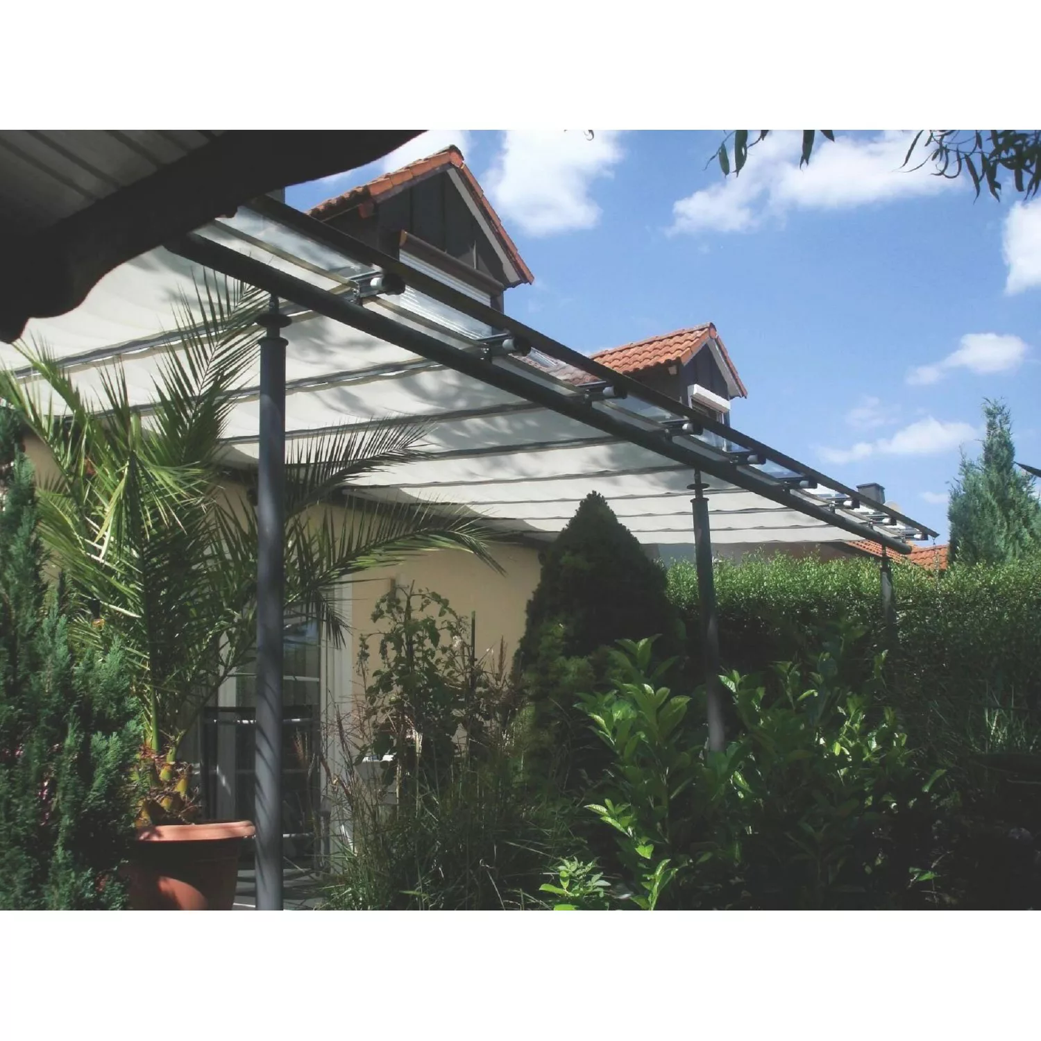 Floracord Sonnensegelbausatz Universal Hell Elfenbein 420 cm x 140 cm günstig online kaufen
