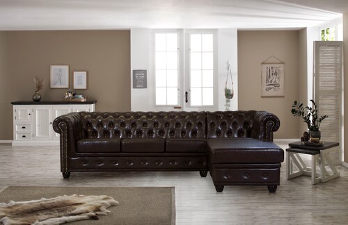 Home affaire Chesterfield-Sofa "Rysum L-Form", Chesterfield-Optik mit Ottom günstig online kaufen