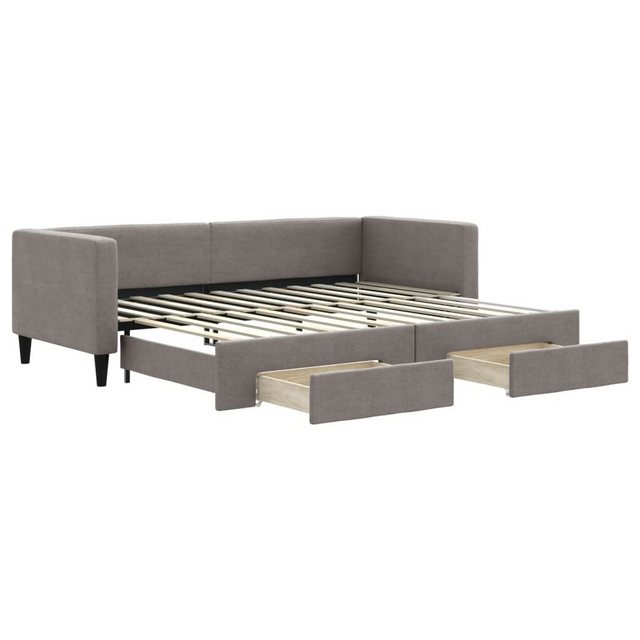 vidaXL Bett Tagesbett Ausziehbar mit Schubladen Taupe 80x200 cm Stoff günstig online kaufen