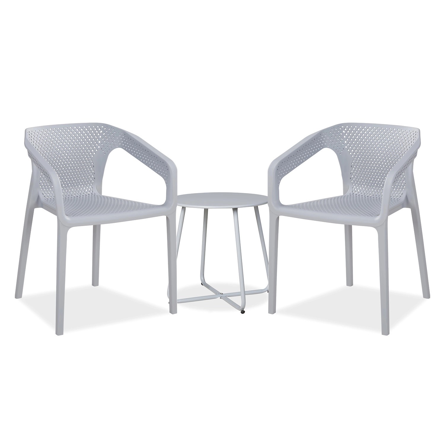 Homestyle4u Gartenmöbel Set 3-tlg in Grau 2714 günstig online kaufen