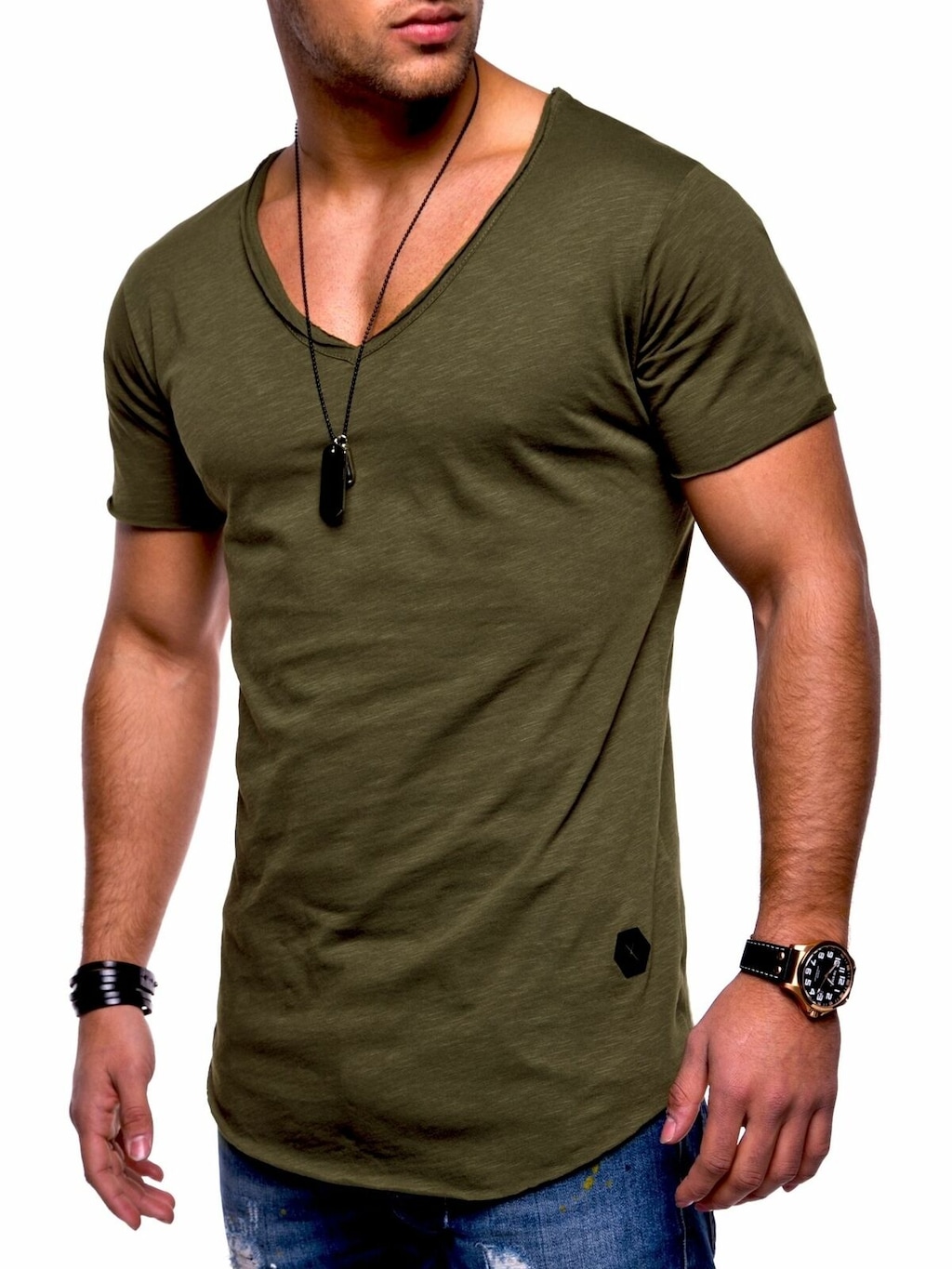 behype T-Shirt "NUKE", (1 tlg.), mit V-Ausschnitt günstig online kaufen