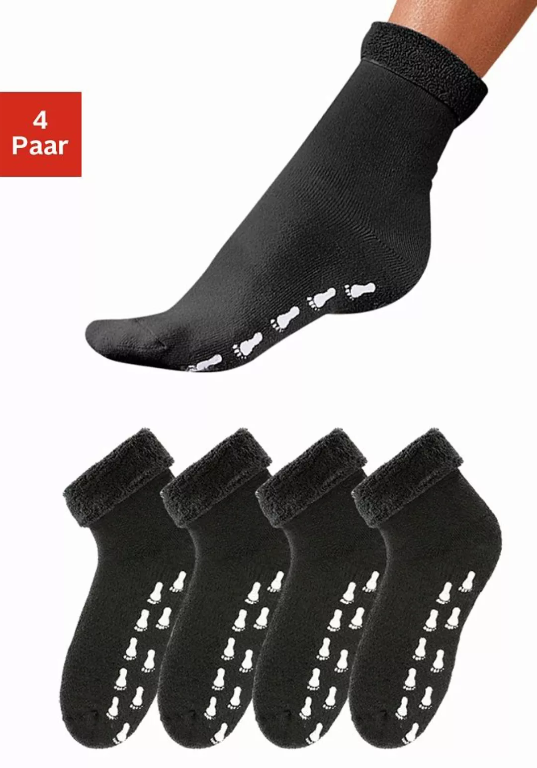 Go in ABS-Socken, (Packung, 4 Paar), mit Antirutschsohle und Vollfrottee günstig online kaufen