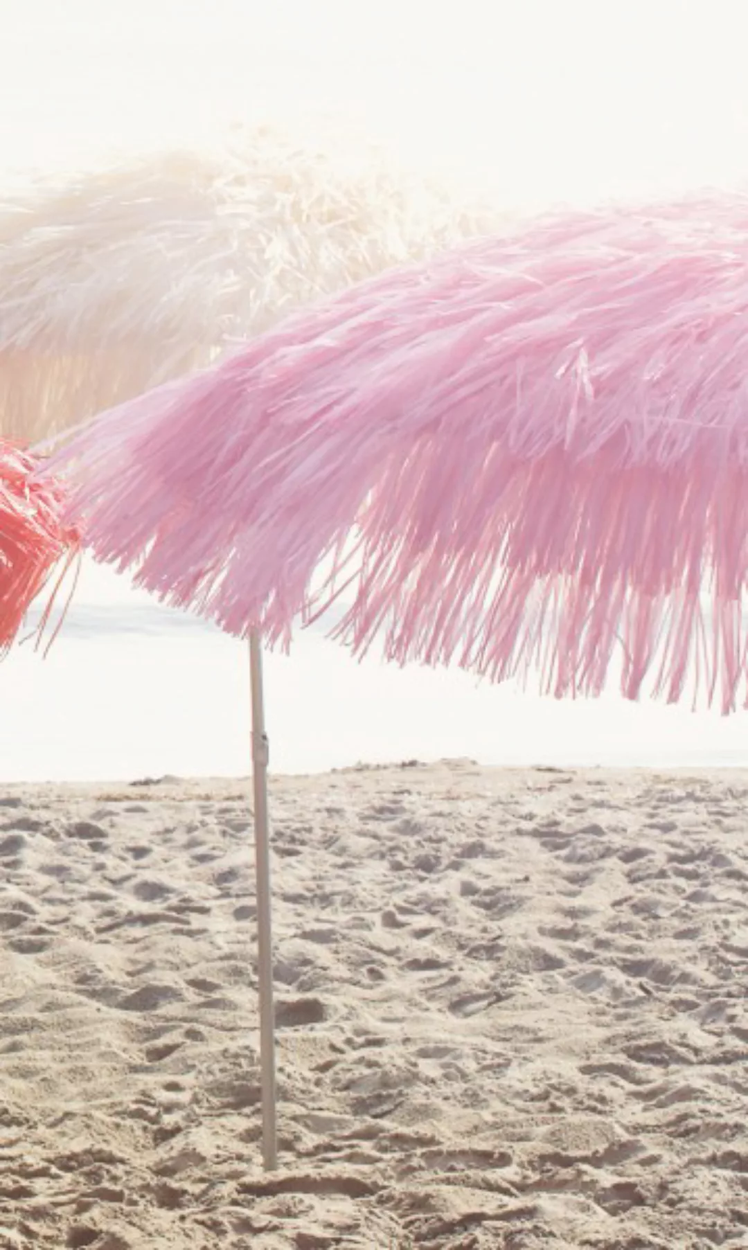 Hawaii - Sonnenschirm mit Fransen pink günstig online kaufen