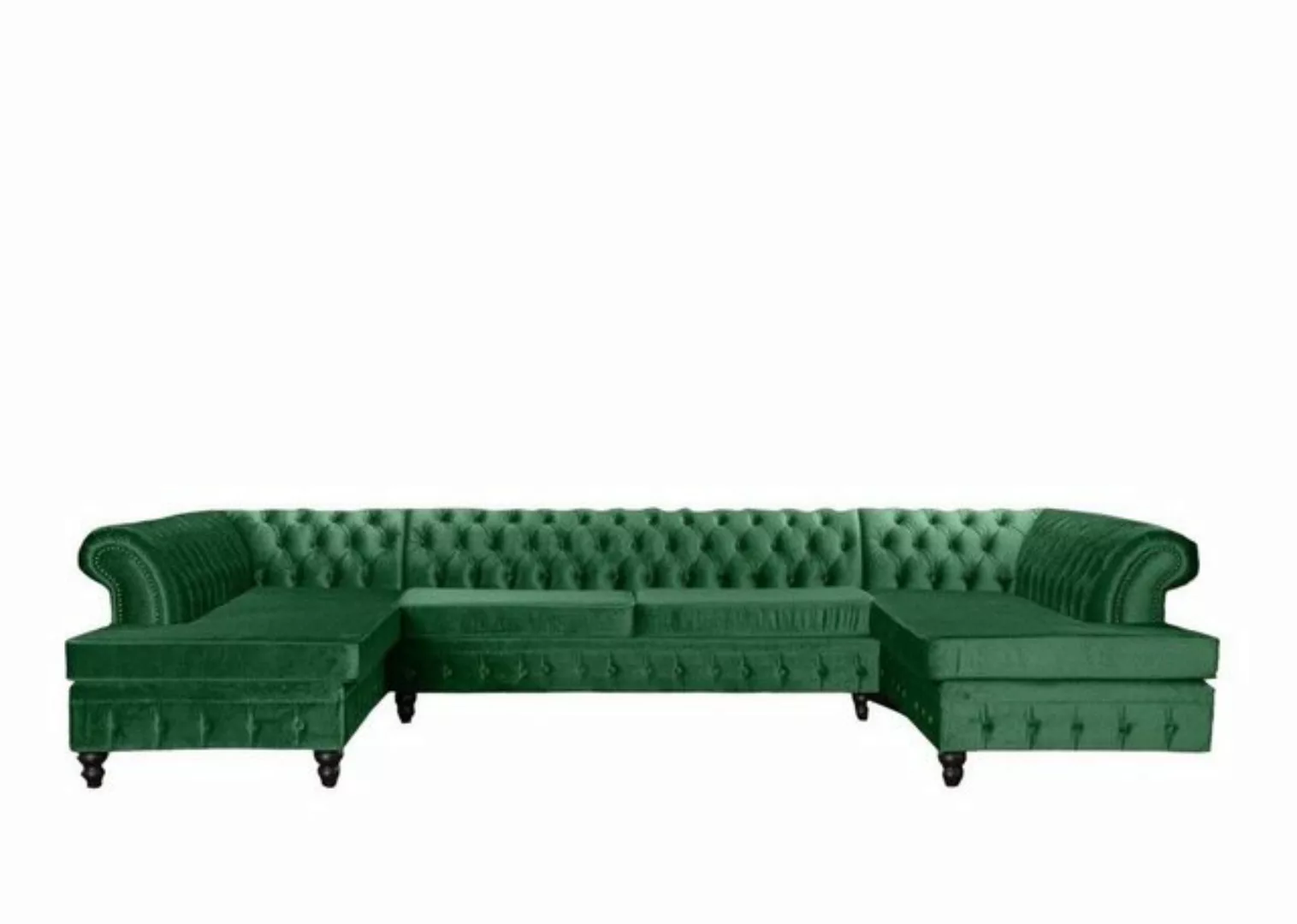 Xlmoebel Ecksofa Grau Chesterfield 3-Sitzer Premium Wohnzimmerausstattung N günstig online kaufen