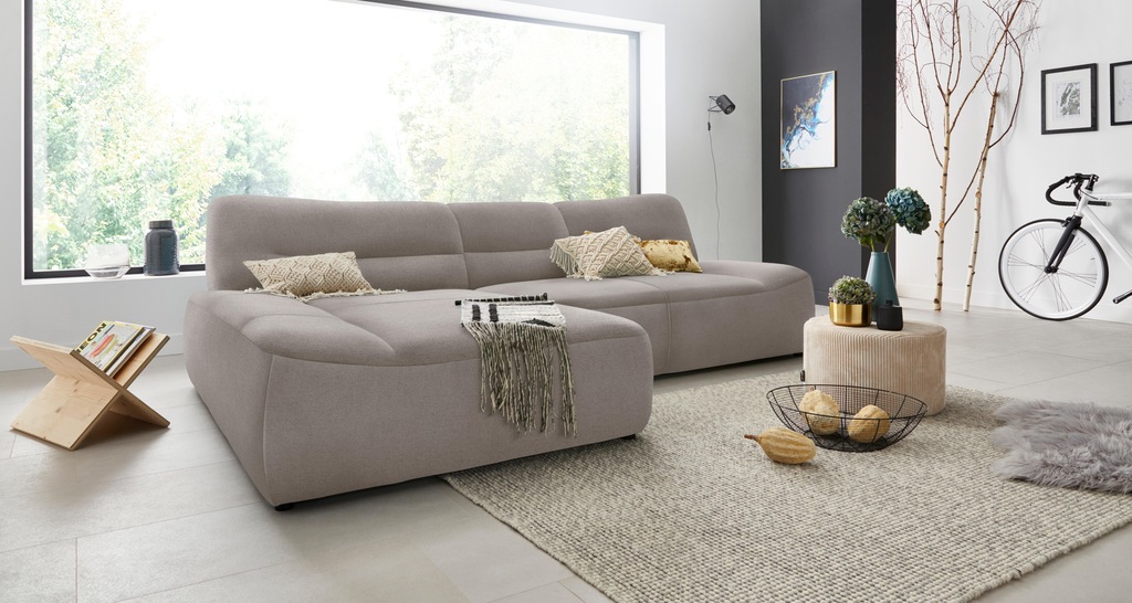 DOMO collection Ecksofa "Cesena moderne Polsterecke mit flachen Armlehnen, günstig online kaufen