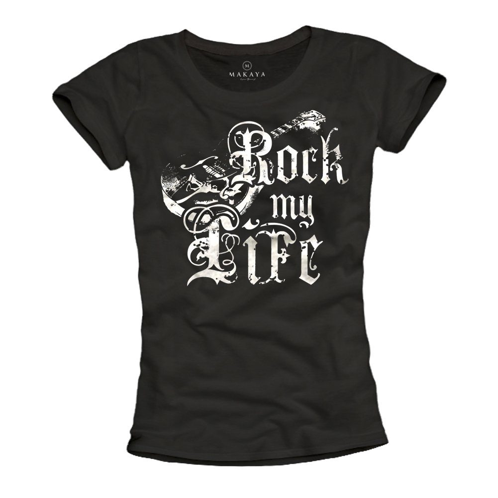 MAKAYA T-Shirt Rockige Damen Tops Musik günstig online kaufen