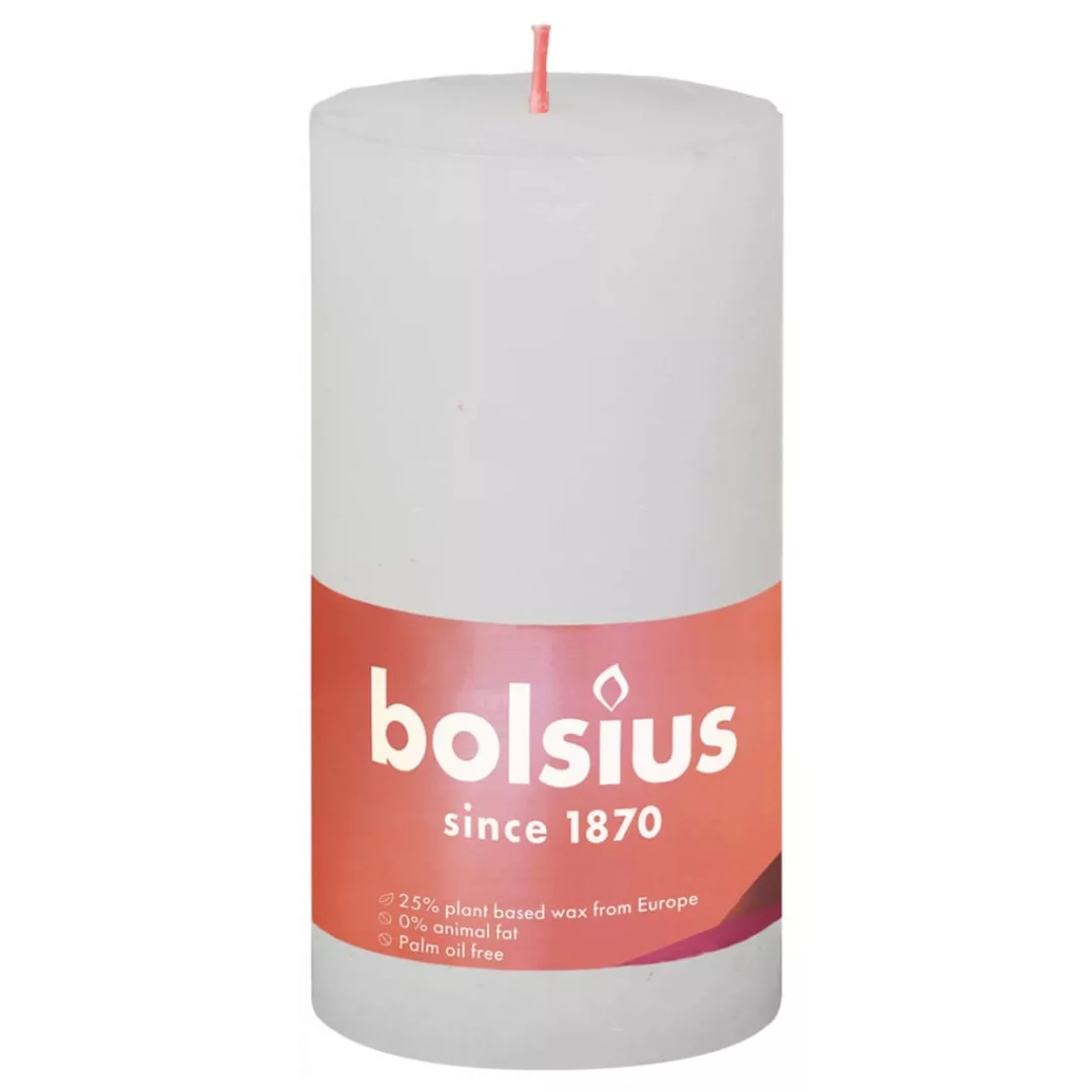 Bolsius Rustikale Stumpenkerzen Shine 4 Stk. 130x68 Mm Wolkenweiß günstig online kaufen