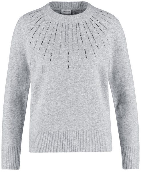 GERRY WEBER Rundhalspullover Strickpullover mit Ziersteinchen günstig online kaufen