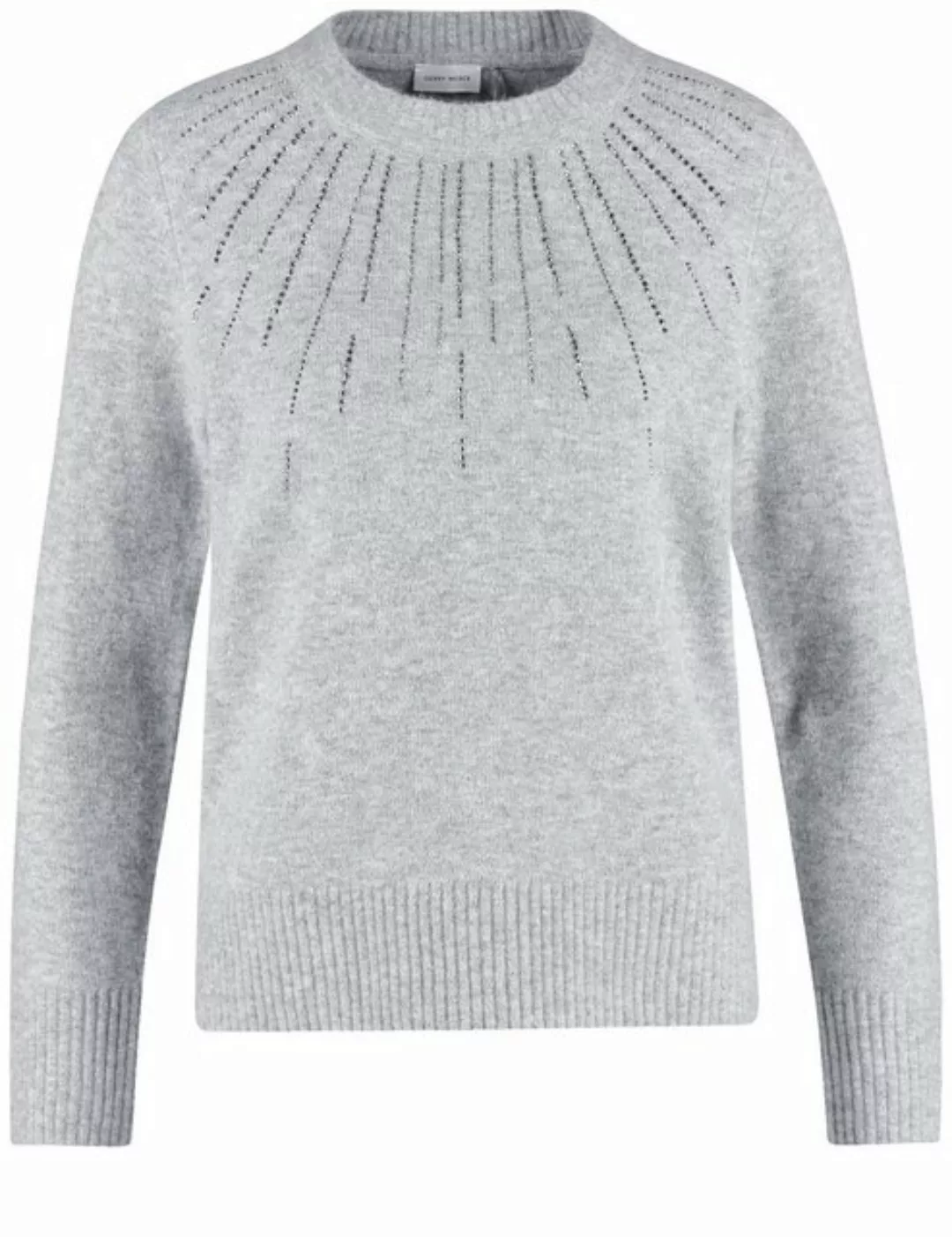 GERRY WEBER Rundhalspullover Strickpullover mit Ziersteinchen günstig online kaufen