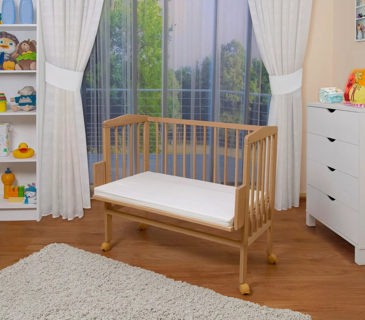 Waldin Beistellbett Waldin Baby Beistellbett mit Matratze, Buche massiv, ve günstig online kaufen