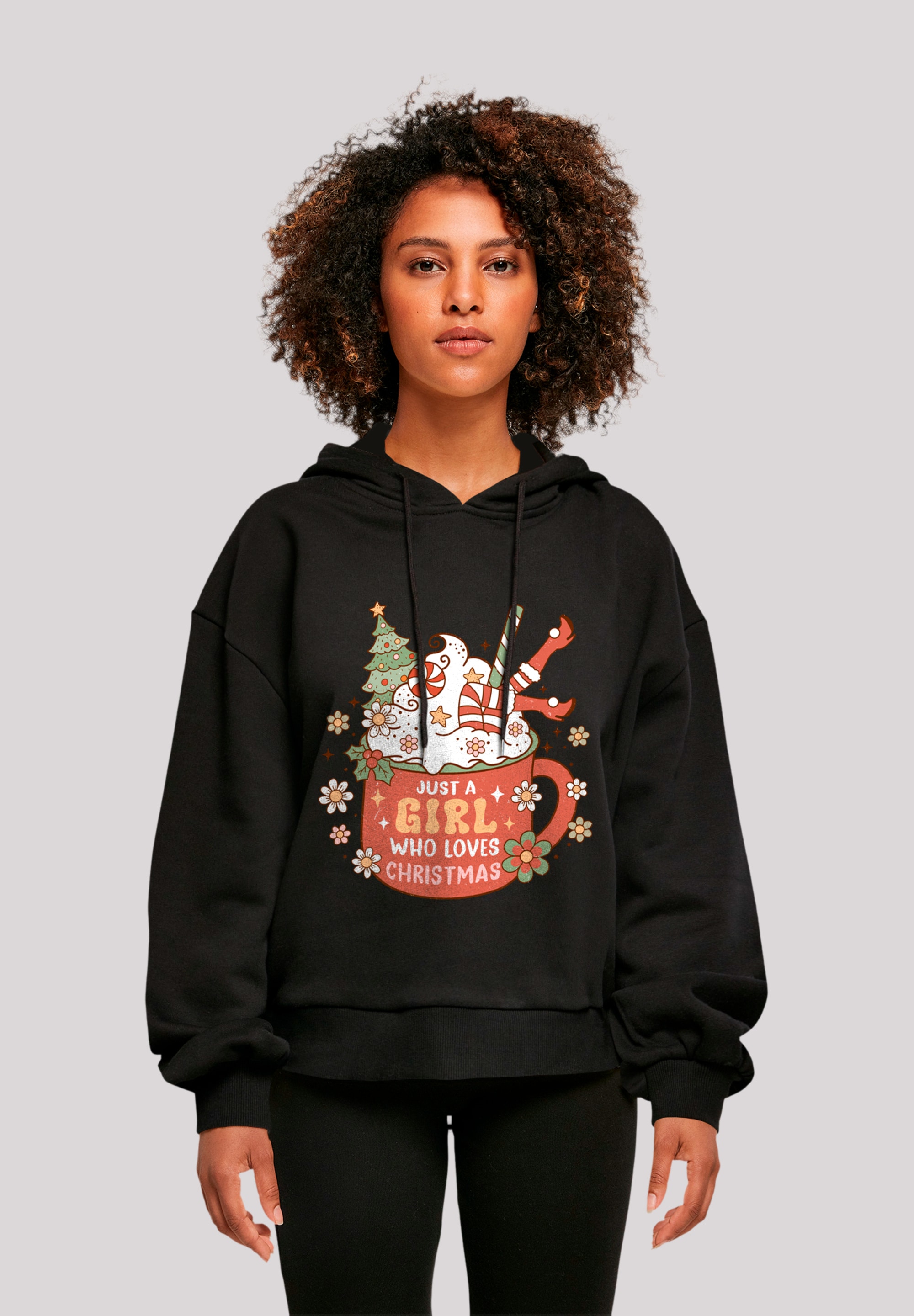 F4NT4STIC Kapuzenpullover "Just A Girl Who Loves Weihnachten Hot Chocolate" günstig online kaufen