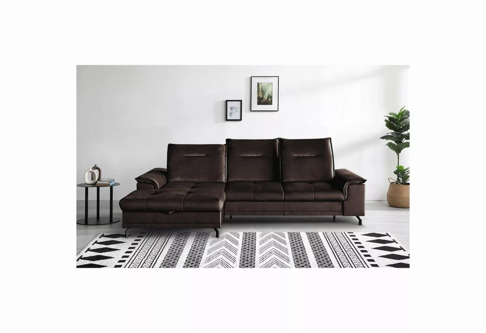 Beautysofa Ecksofa Bruno mini, moderne Ecke mit verstellbaren Kopfstützen, günstig online kaufen