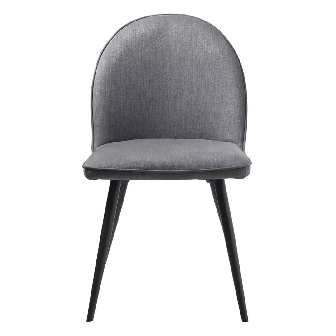 Retro Esszimmerstühle in Grau Webstoff Metallgestell (2er Set) günstig online kaufen