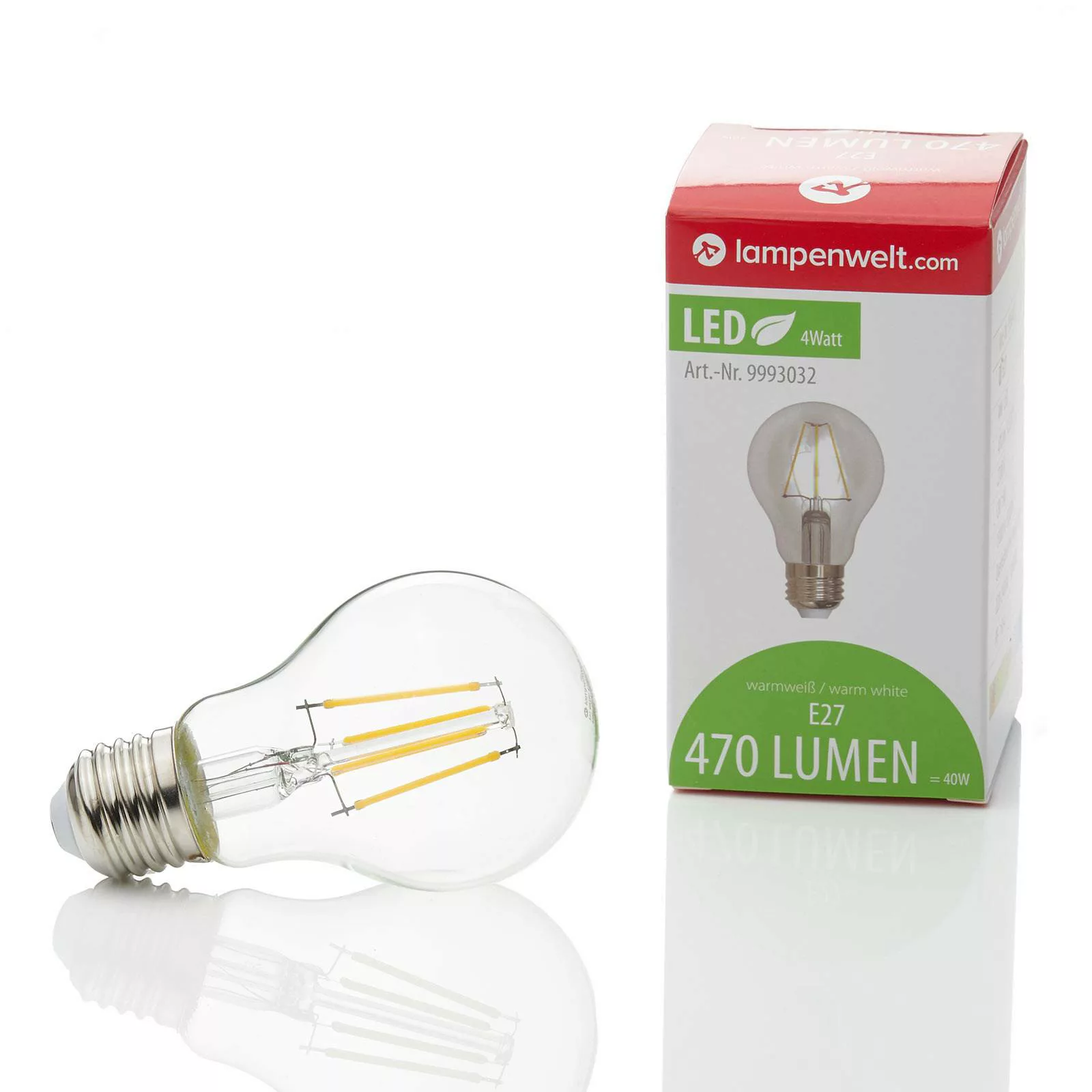 Lindby LED-Leuchtmittel, Filament, E27, 4W, klar, 2700K günstig online kaufen