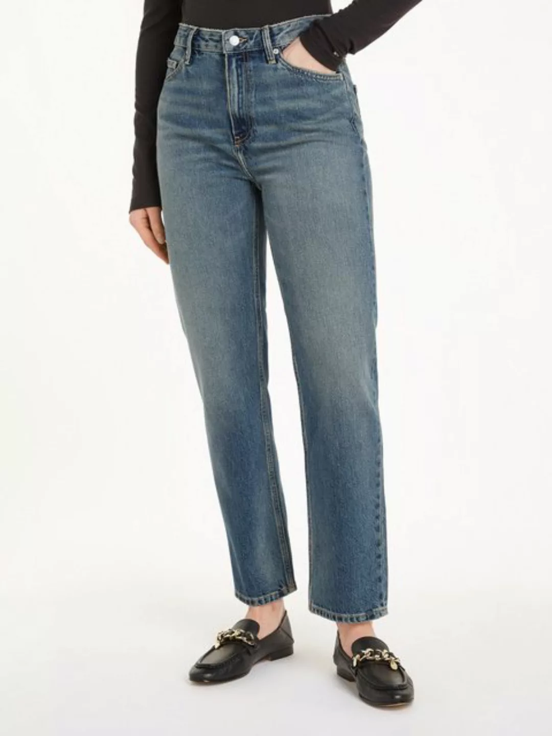 Tommy Hilfiger Straight-Jeans "CLASSIC STRAIGHT HW A TWIST BETH", mit Tommy günstig online kaufen