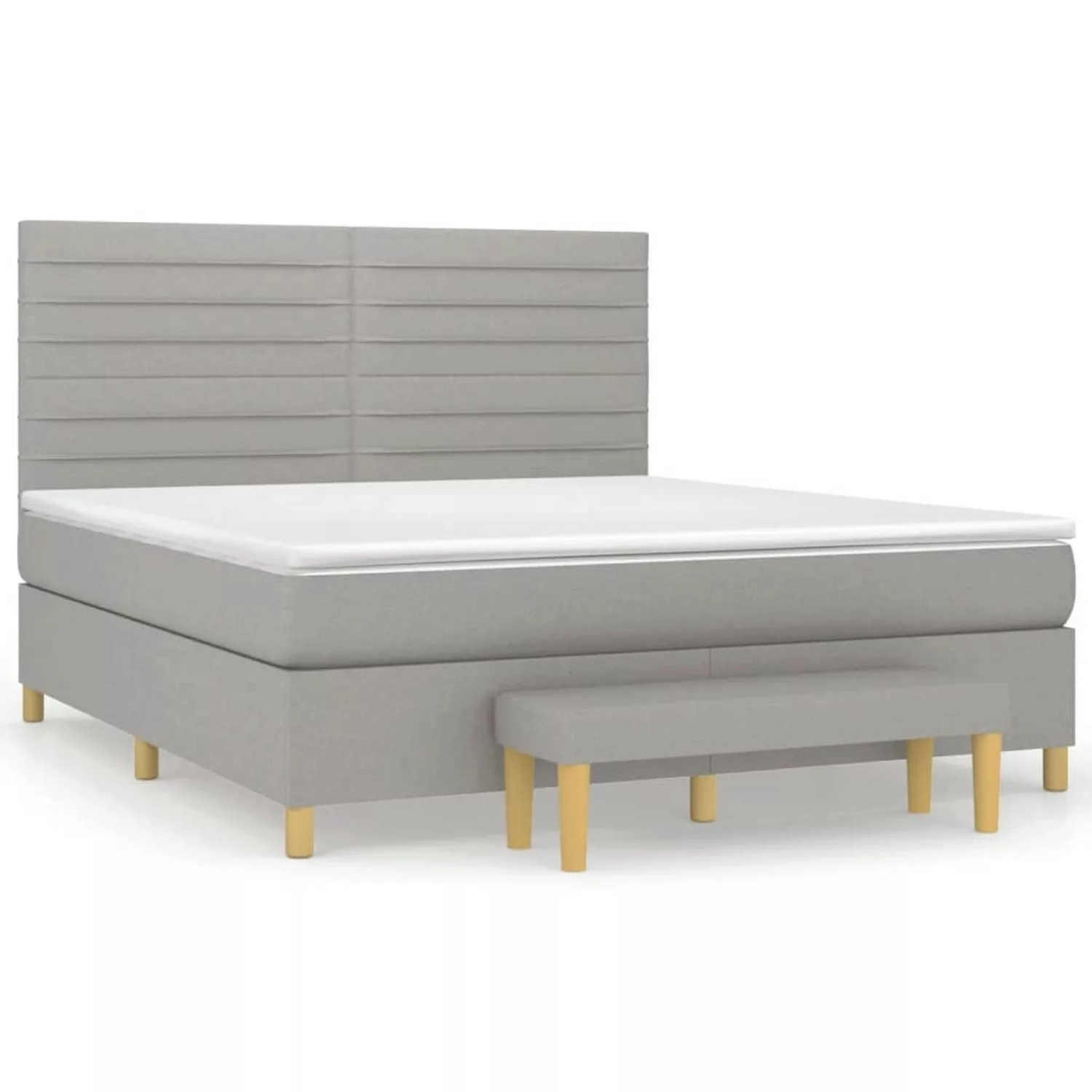 vidaXL Boxspringbett Boxspringbett mit Matratze Dunkelgrau 180x200 cm Stoff günstig online kaufen