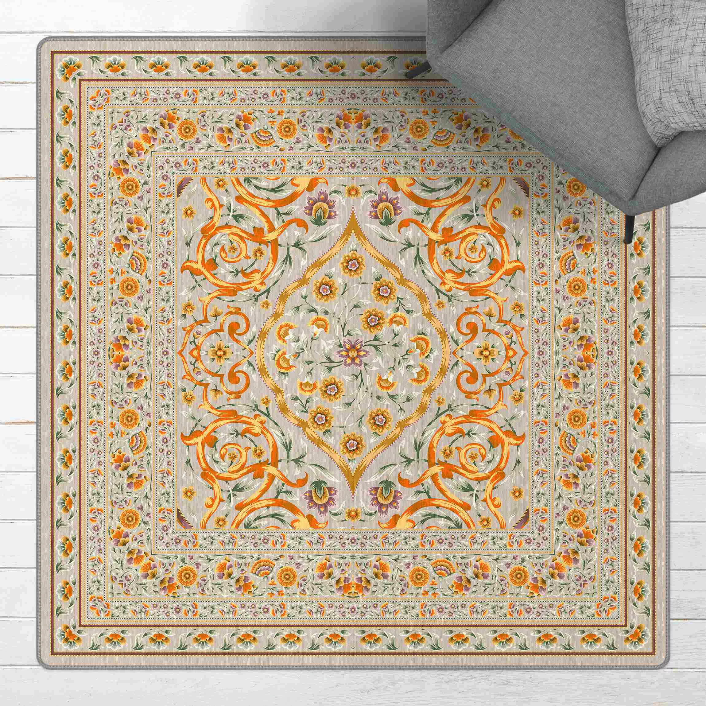 Teppich Prächtiger Ornamentteppich beige günstig online kaufen