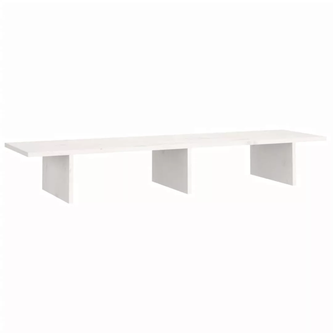 Vidaxl Monitorständer Weiß 100x27x15 Cm Massivholz Kiefer günstig online kaufen