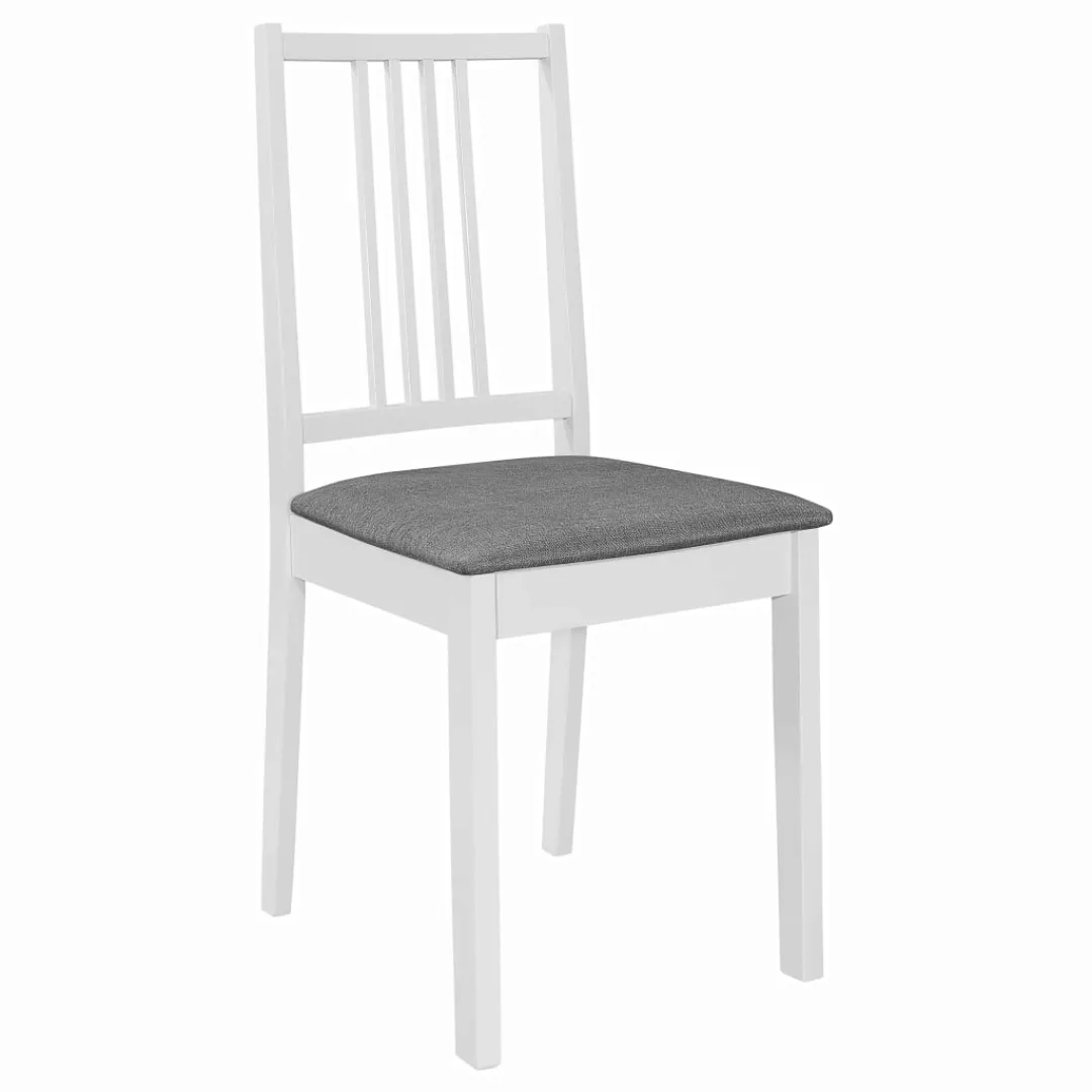 Esszimmerstühle Mit Polstern 6 Stk. Weiß Massivholz günstig online kaufen