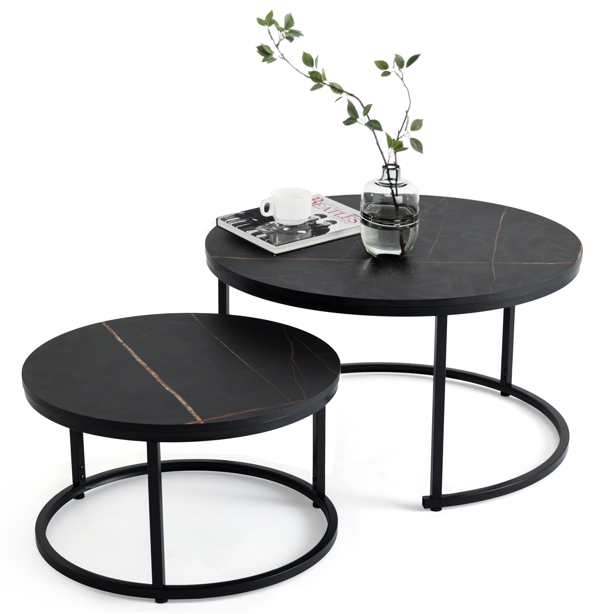HomeGuru Couchtisch rund, Satztische 2 St., günstig online kaufen