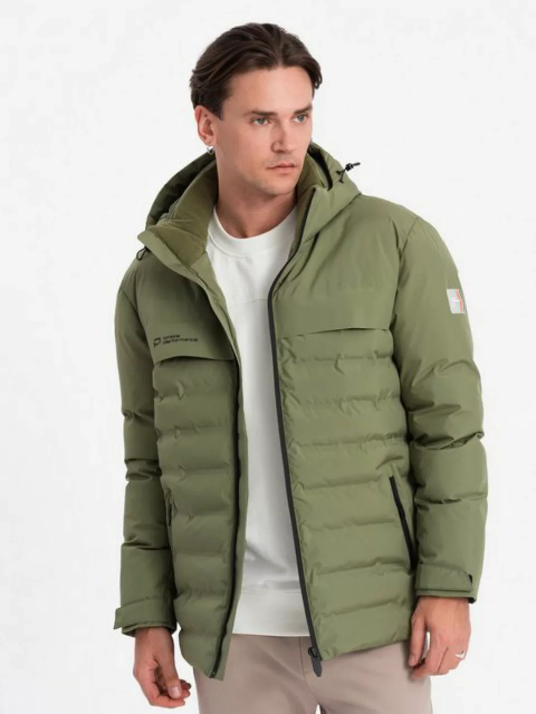 OMBRE Winterjacke Herren Winterjacke mit abnehmbarer Kapuze günstig online kaufen