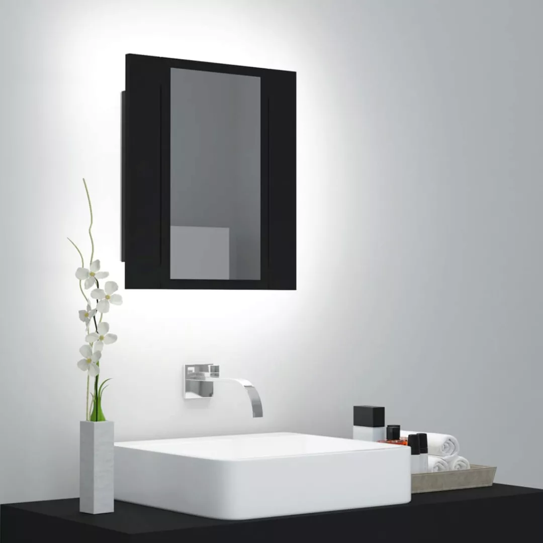 Led-bad-spiegelschrank Schwarz 40x12x45 Cm günstig online kaufen