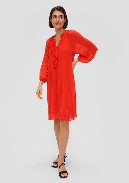 s.Oliver BLACK LABEL Minikleid Plissiertes Kleid aus Chiffon Volants günstig online kaufen