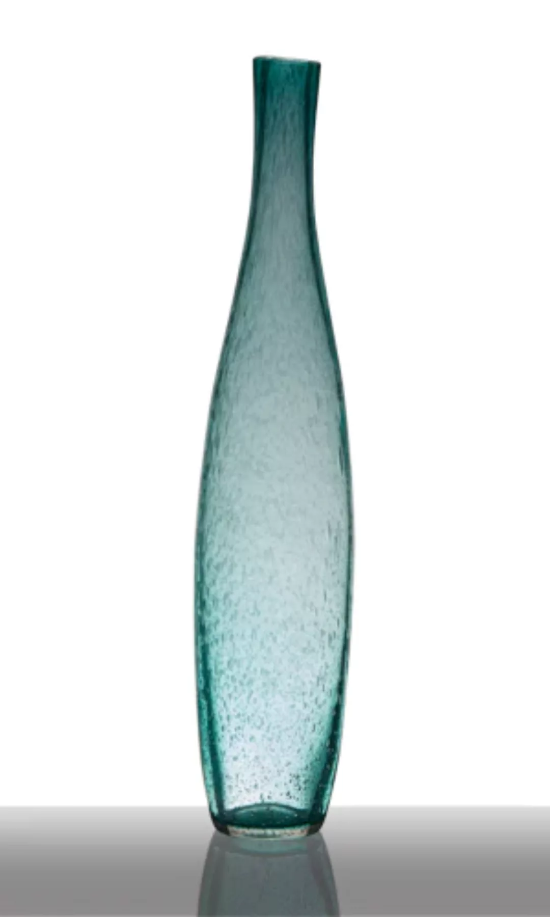 Glasvase Flaschenvase Dekovase Blütenvase Belly Aquablau 50 cm günstig online kaufen