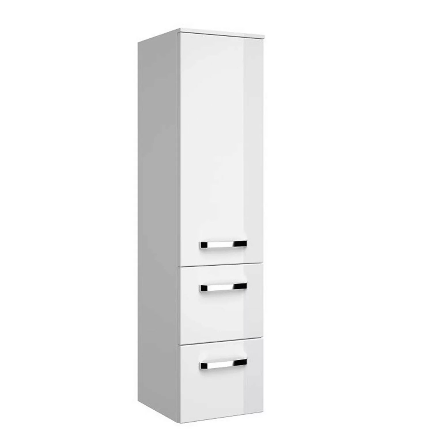 Badezimmer Midischrank FES-4010-66 in weiß glänzend mit 2 Schubladen - B/H/ günstig online kaufen