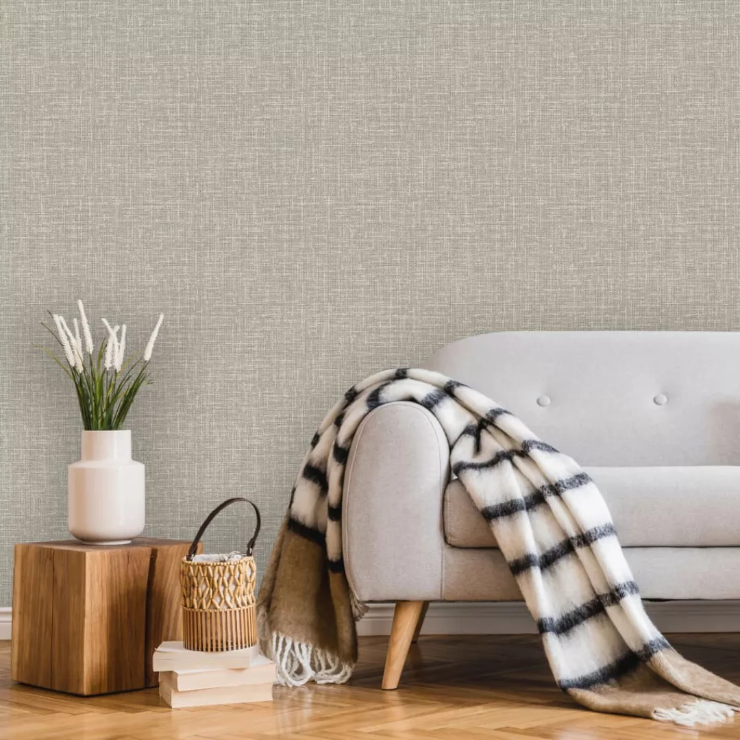 Dutch Wallcoverings Tapete Fadenmuster Grau günstig online kaufen