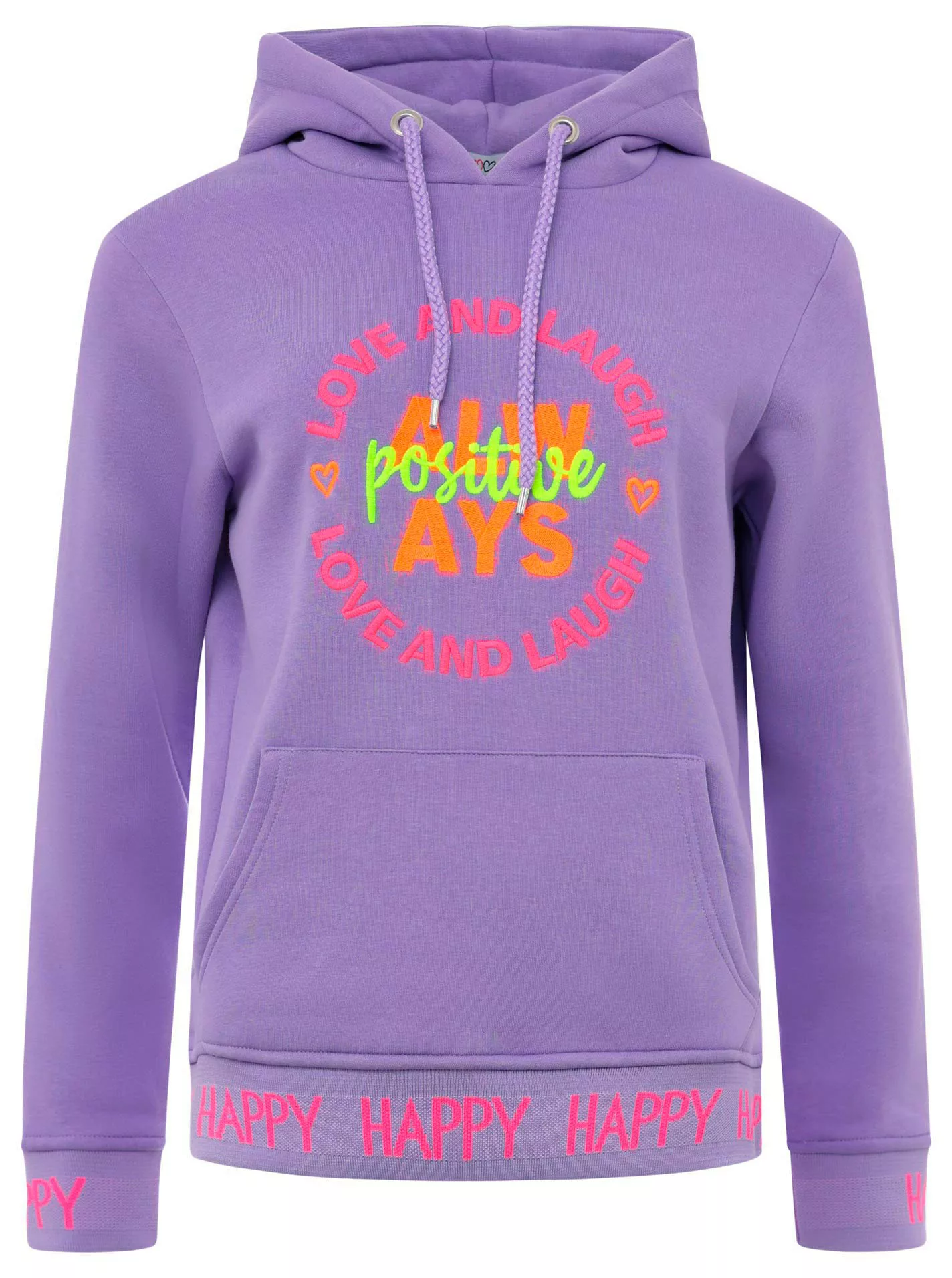 Zwillingsherz Sweatshirt mit Kapuze, Frontprint, neonfarben günstig online kaufen