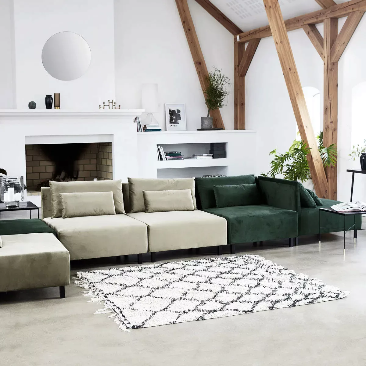 Teppich Zena aus Baumwolle in Weiß und Schwarz günstig online kaufen