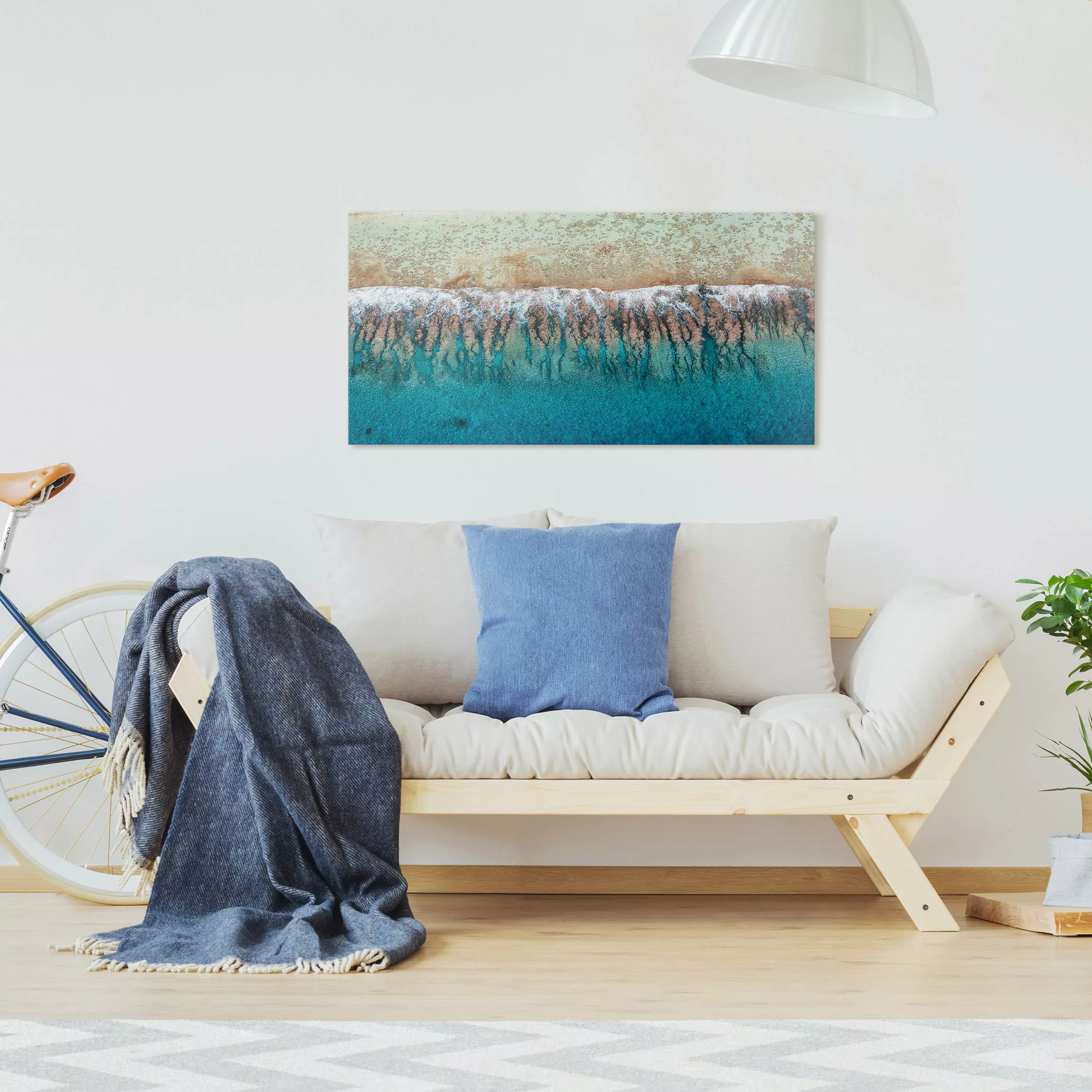 Leinwandbild Welle am Strand günstig online kaufen