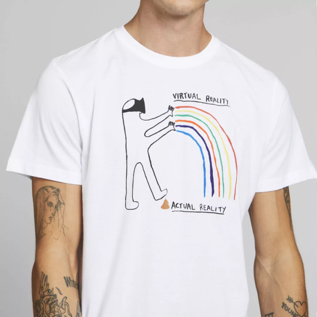 T-shirt Aus Bio Baumwolle - Stockholm Virtual Reality White - Weiß günstig online kaufen