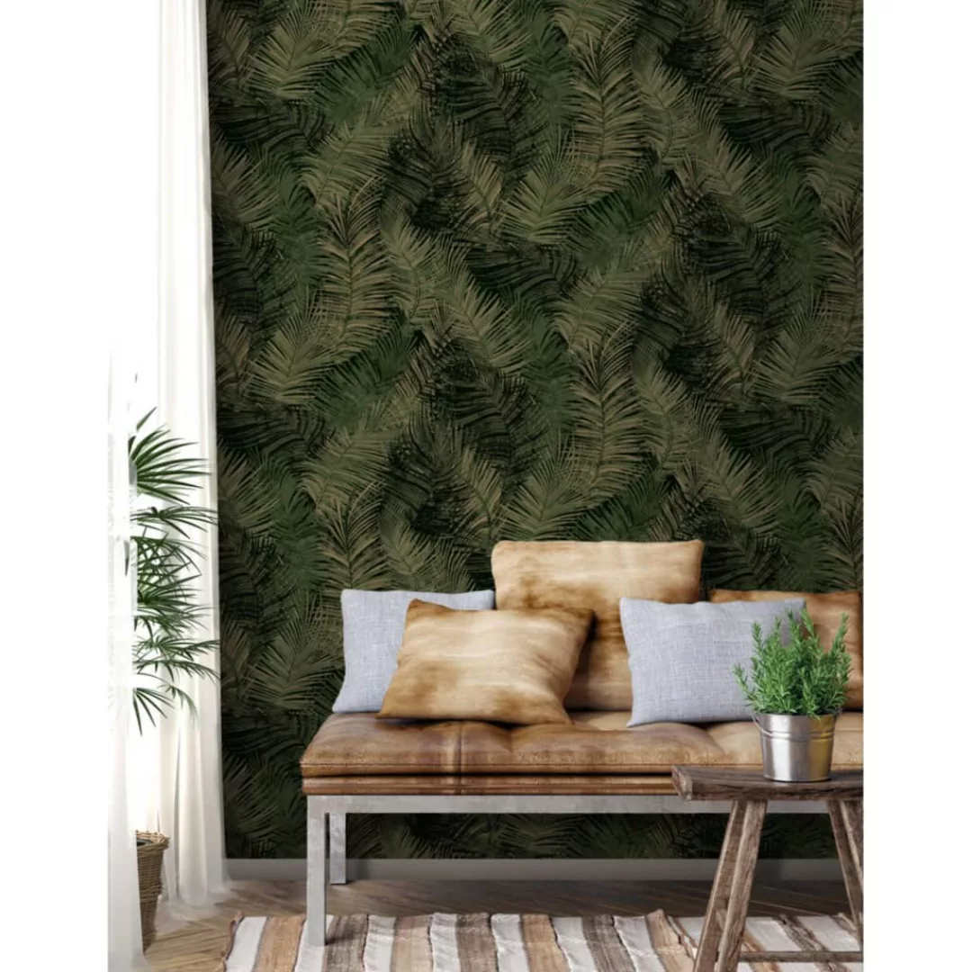 Dutch Wallcoverings Tapete Palm Grün günstig online kaufen