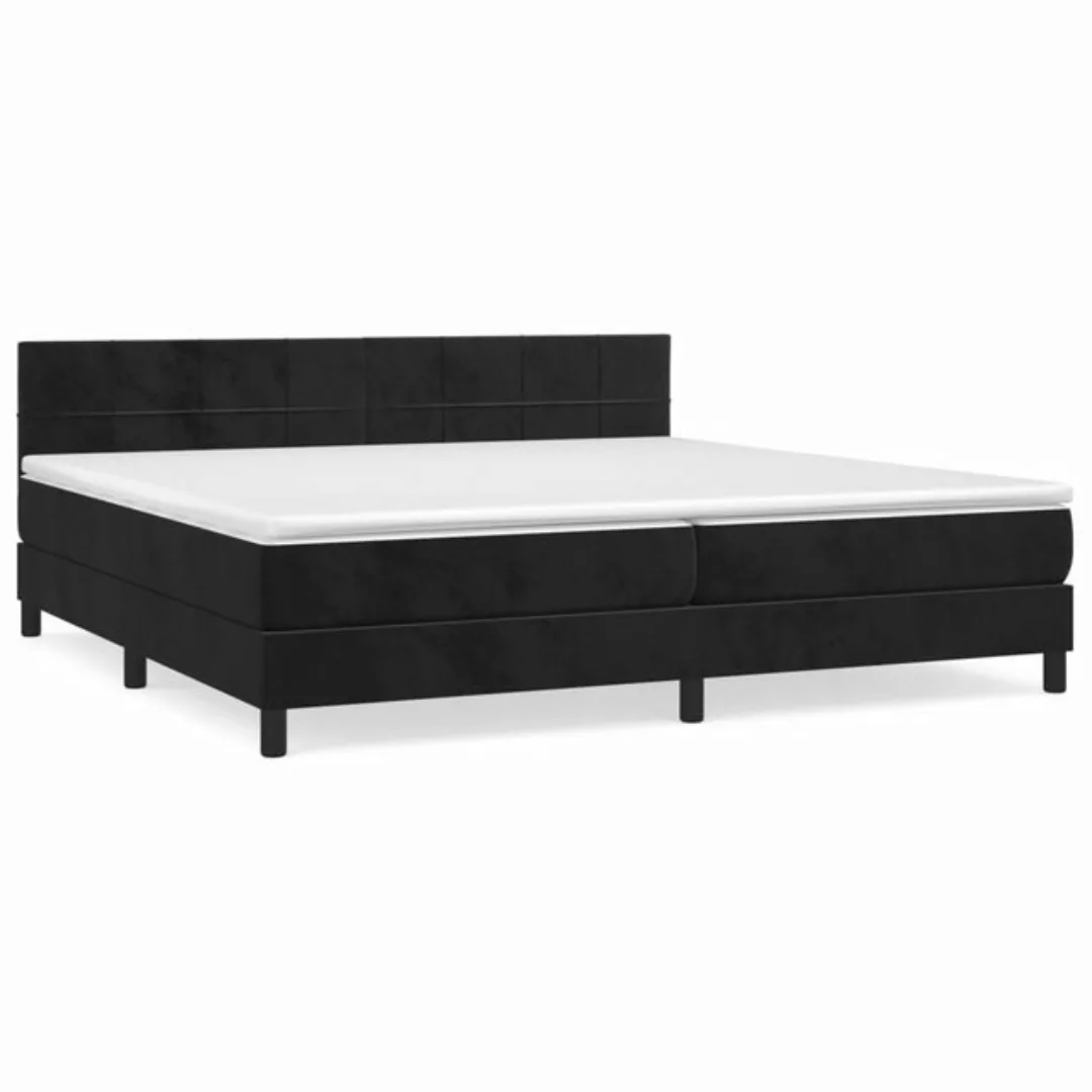 vidaXL Boxspringbett Boxspringbett mit Matratze Schwarz 200x200 cm Samt Bet günstig online kaufen