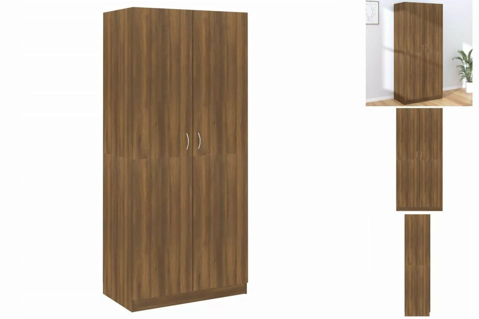 vidaXL Kleiderschrank Kleiderschrank Braun Eichen-Optik 90x52x200 cm Spanpl günstig online kaufen