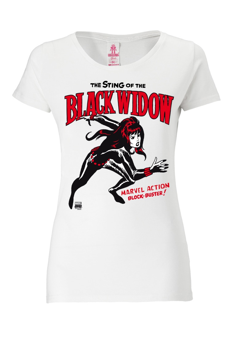 LOGOSHIRT T-Shirt "Black Widow", mit Superheldinnen-Frontdruck günstig online kaufen