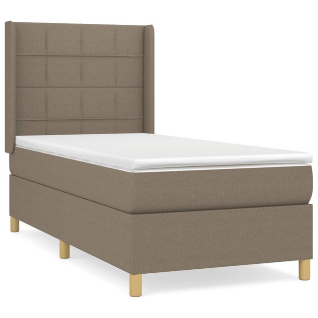 vidaXL Boxspringbett, Boxbett mit Matratze Taupe 100x200 cm Stoff günstig online kaufen