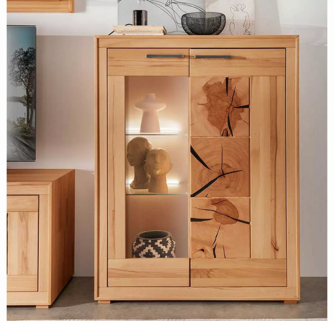 Pharao24 Vitrine Comoto aus Massivholz günstig online kaufen