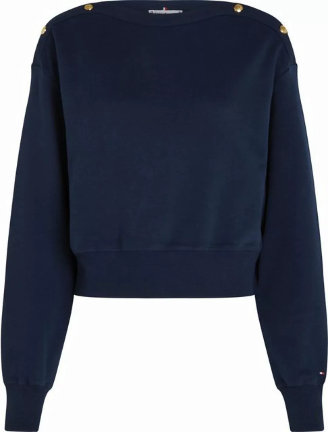 Tommy Hilfiger Curve Sweatshirt CRV GOLD BTN BOAT-NK SWTSHRT in Großen Größ günstig online kaufen