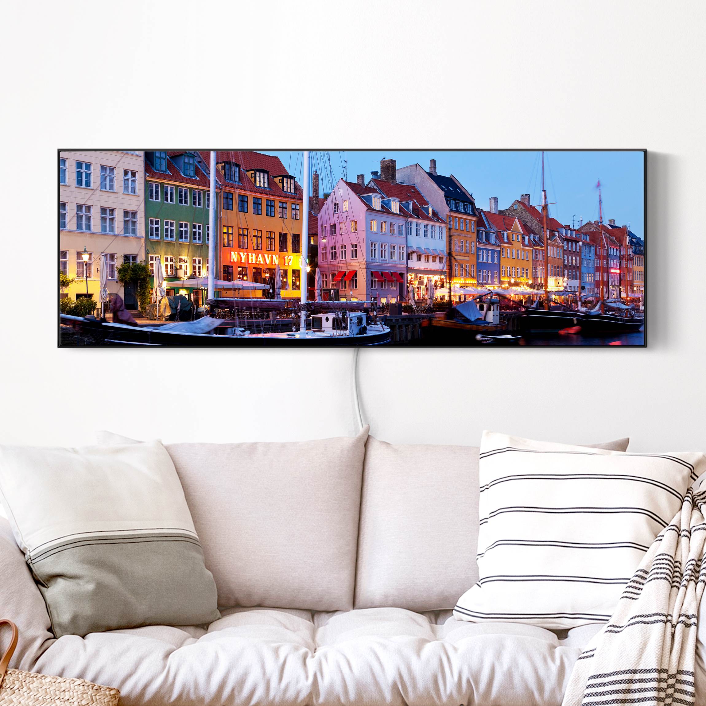 LED-Wechselbild Kopenhagener Hafen am Abend günstig online kaufen