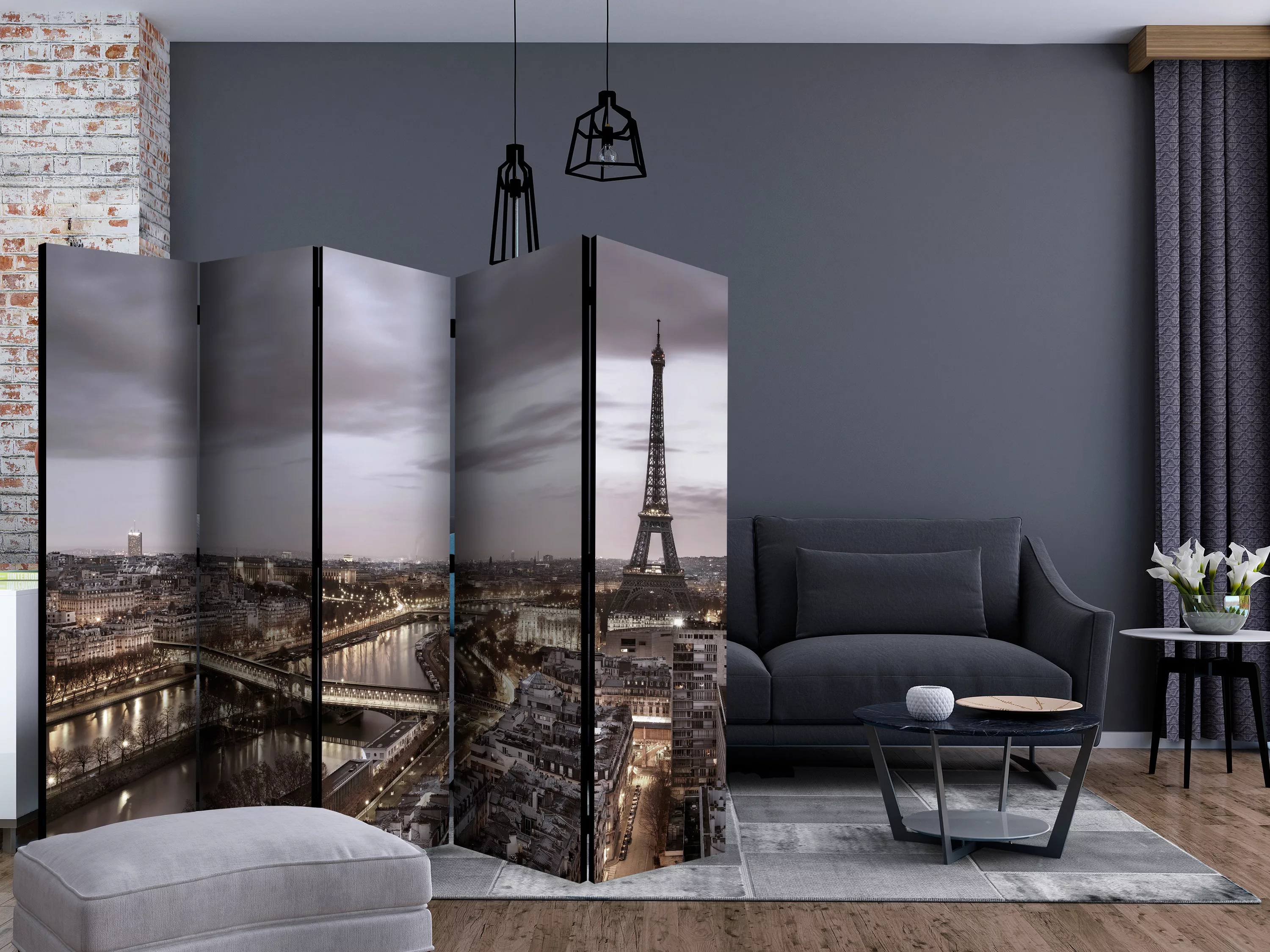 5-teiliges Paravent - Night In Paris Ii [room Dividers] günstig online kaufen