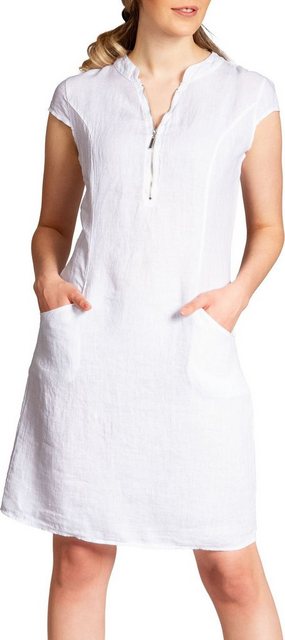 Sommerkleid SKL040 knielanges Damen Sommer Leinenkleid mit Reißverschluss A günstig online kaufen