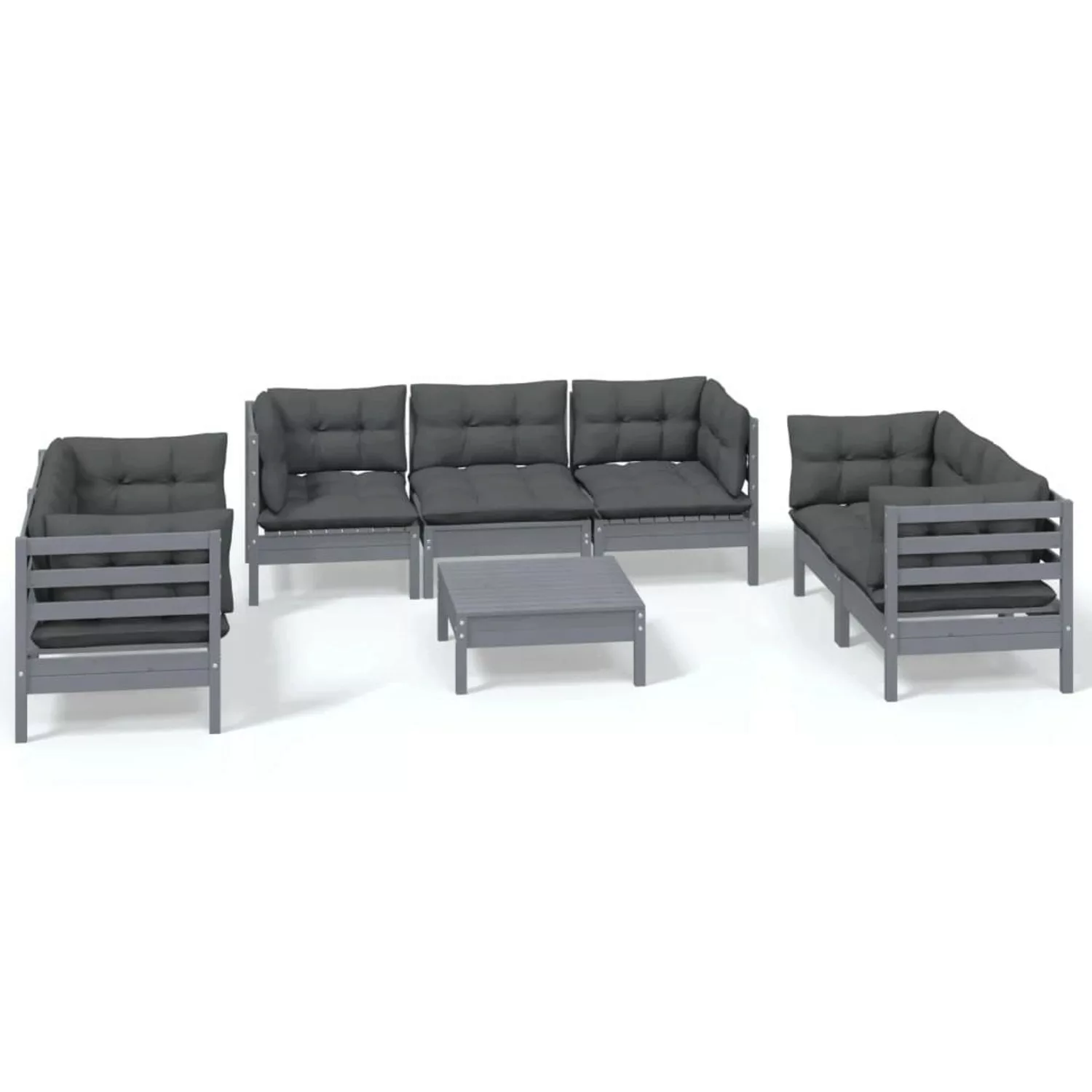 vidaXL 8-tlg Garten-Lounge-Set mit Kissen Kiefer Massivholz Modell 130 günstig online kaufen