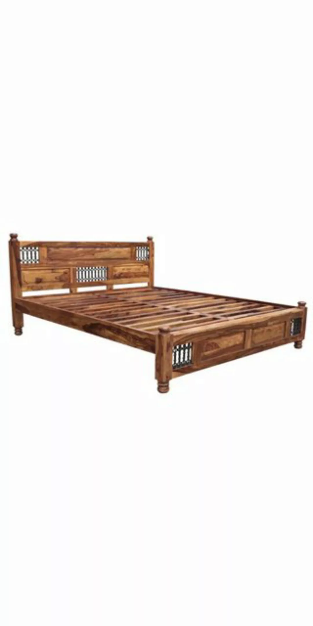 Indischesmoebelhausde Massivholzbett Bett Jali 160x200 aus indischem Sheesh günstig online kaufen
