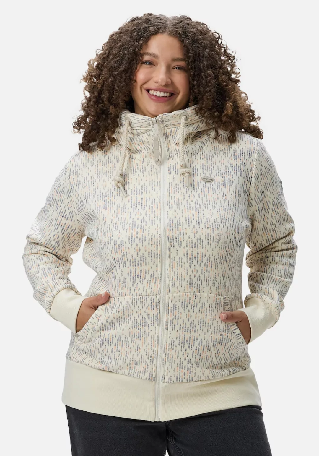 Ragwear Sweatjacke "Neska Print Zip Plus", Cooler Damen Zip-Hoodie mit Kapu günstig online kaufen