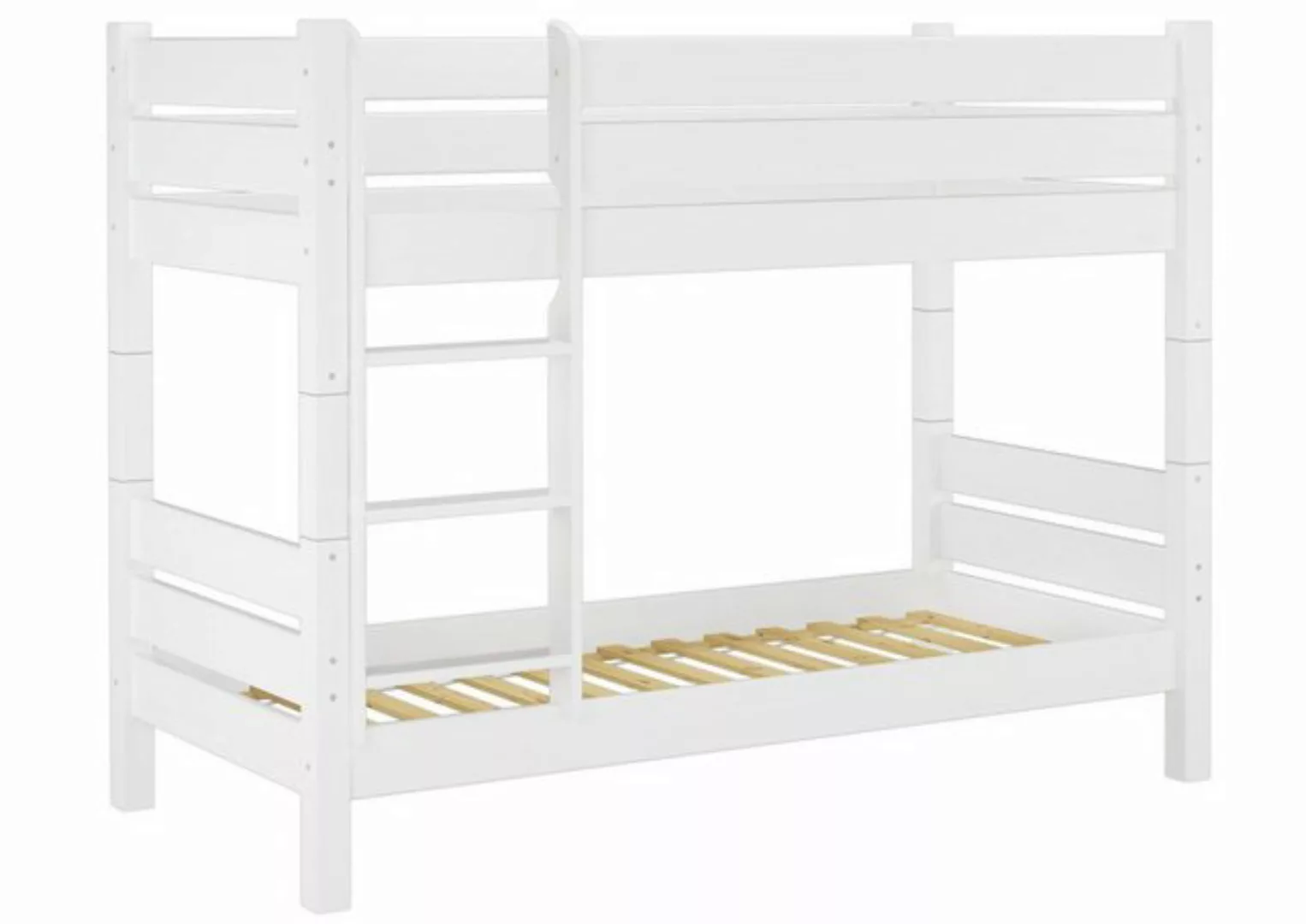 ERST-HOLZ Etagenbett Holzetagenbett massiv Erwachsene 80x200 weiß mit Rost günstig online kaufen