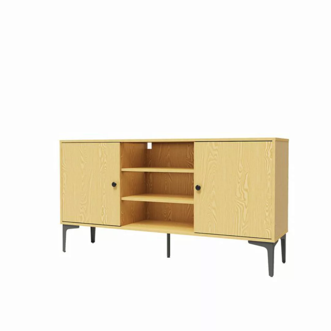 SONNI TV-Schrank Eichenfarbener TV-Stand mit mehreren Schränken. günstig online kaufen